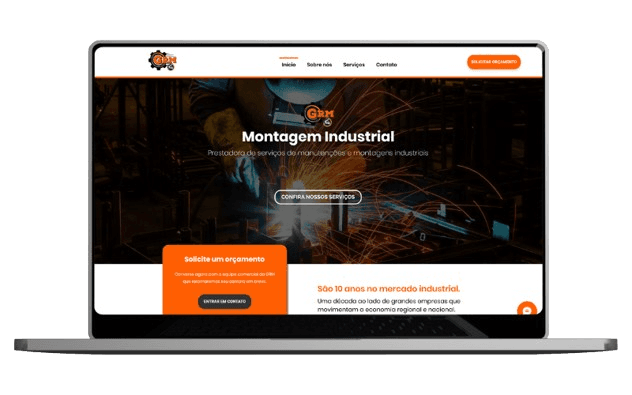Site da GRM Montagem Industrial no desktop
