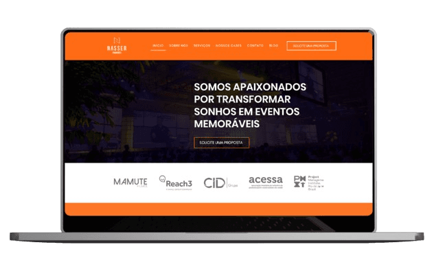 Site da Nasser Produções no desktop