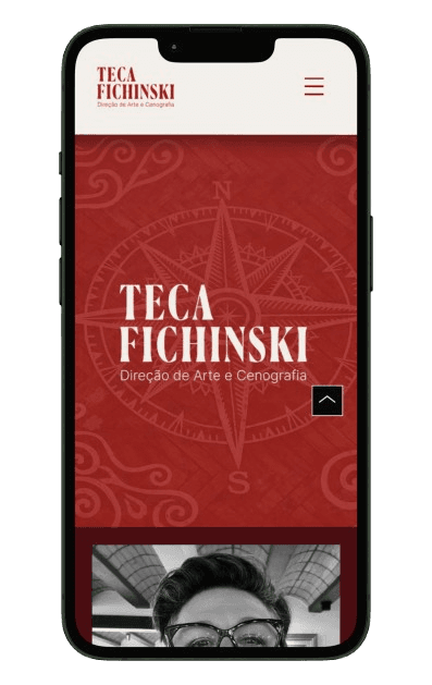 Site da Teca Fichinski no mobile