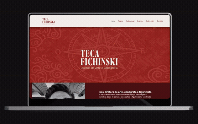Rolagem do site da Teca Fichinski no desktop